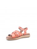 Flat sandals in faux leather for women