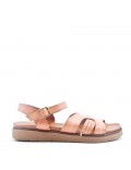 Flat sandals in faux leather for women