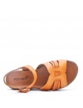 Flat sandals in faux leather for women