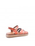 Flat sandals in faux leather for women