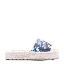 Mixed-material espadrilles for women