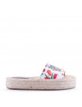 Mixed-material espadrilles for women