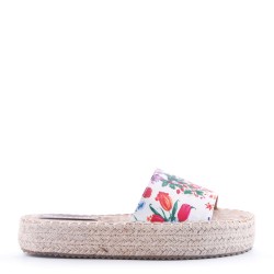 Mixed-material espadrilles for women