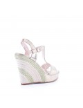 Wedge espadrilles in material mix for women