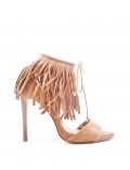 Faux suede heeled sandal for women