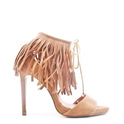 Faux suede heeled sandal for women