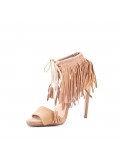 Faux suede heeled sandal for women