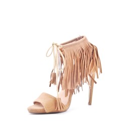 Faux suede heeled sandal for women