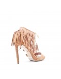 Faux suede heeled sandal for women