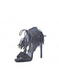 Faux suede heeled sandal for women