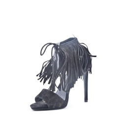 Faux suede heeled sandal for women