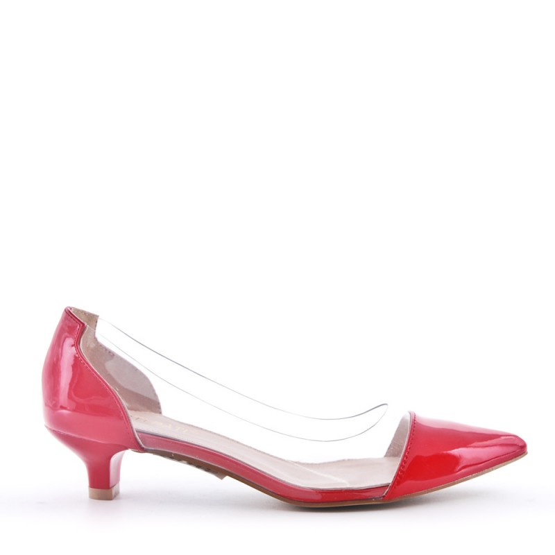 faux leather heeled pumps