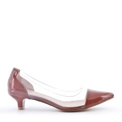 Large size 38-43 Low-heel pumps in mixed materials for women