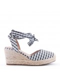 Wedge espadrilles in material mix for women