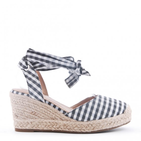 Espadrilles compensée en mix matière pour femme