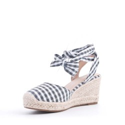 Wedge espadrilles in material mix for women