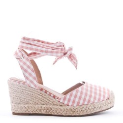 Wedge espadrilles in material mix for women