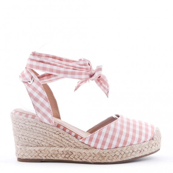 Espadrilles compensée en mix matière pour femme