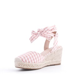 Wedge espadrilles in material mix for women