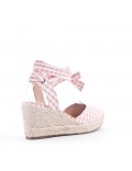 Wedge espadrilles in material mix for women