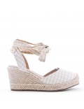 Wedge espadrilles in material mix for women