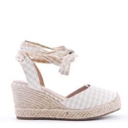 Wedge espadrilles in material mix for women