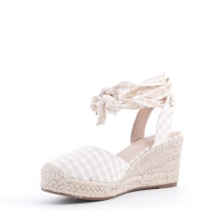 Wedge espadrilles in material mix for women