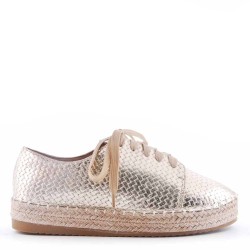 Mixed-material espadrilles for women