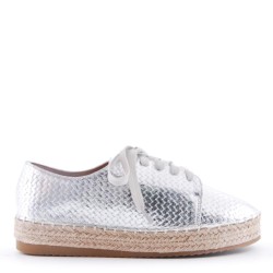 Mixed-material espadrilles for women