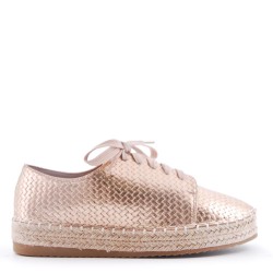 Mixed-material espadrilles for women