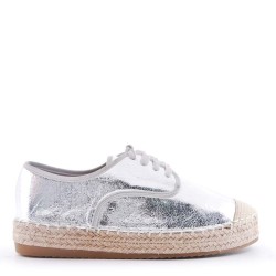 Mixed-material espadrilles for women