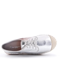 Mixed-material espadrilles for women