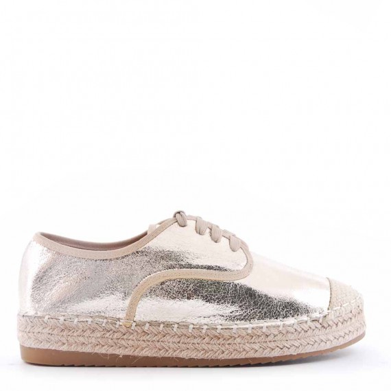 Mixed-material espadrilles for women