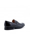 Black imitation leather moccasin