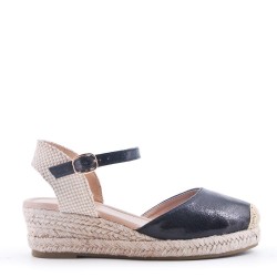 Wedge espadrilles in material mix for women