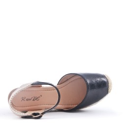 Wedge espadrilles in material mix for women