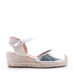 Wedge espadrilles in material mix for women