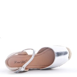 Wedge espadrilles in material mix for women