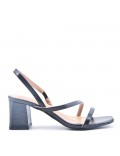 Faux leather heeled sandal