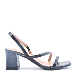 Faux leather heeled sandal