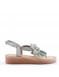 Flat sandals in a material mix for women