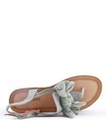 Flat sandals in a material mix for women