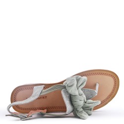 Flat sandals in a material mix for women