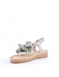 Flat sandals in a material mix for women