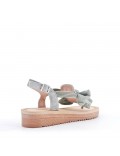 Flat sandals in a material mix for women