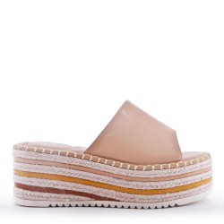 Mixed-material espadrilles for women
