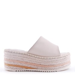 Mixed-material espadrilles for women