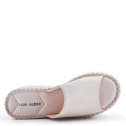 Mixed-material espadrilles for women