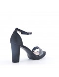 Mix-materials heeled sandal 