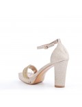 Mix-materials heeled sandal 